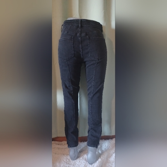 🍒 Urban Outfitters Skinny Twig Zip Ankle Black Denim Jeans - Picture 6 of 12